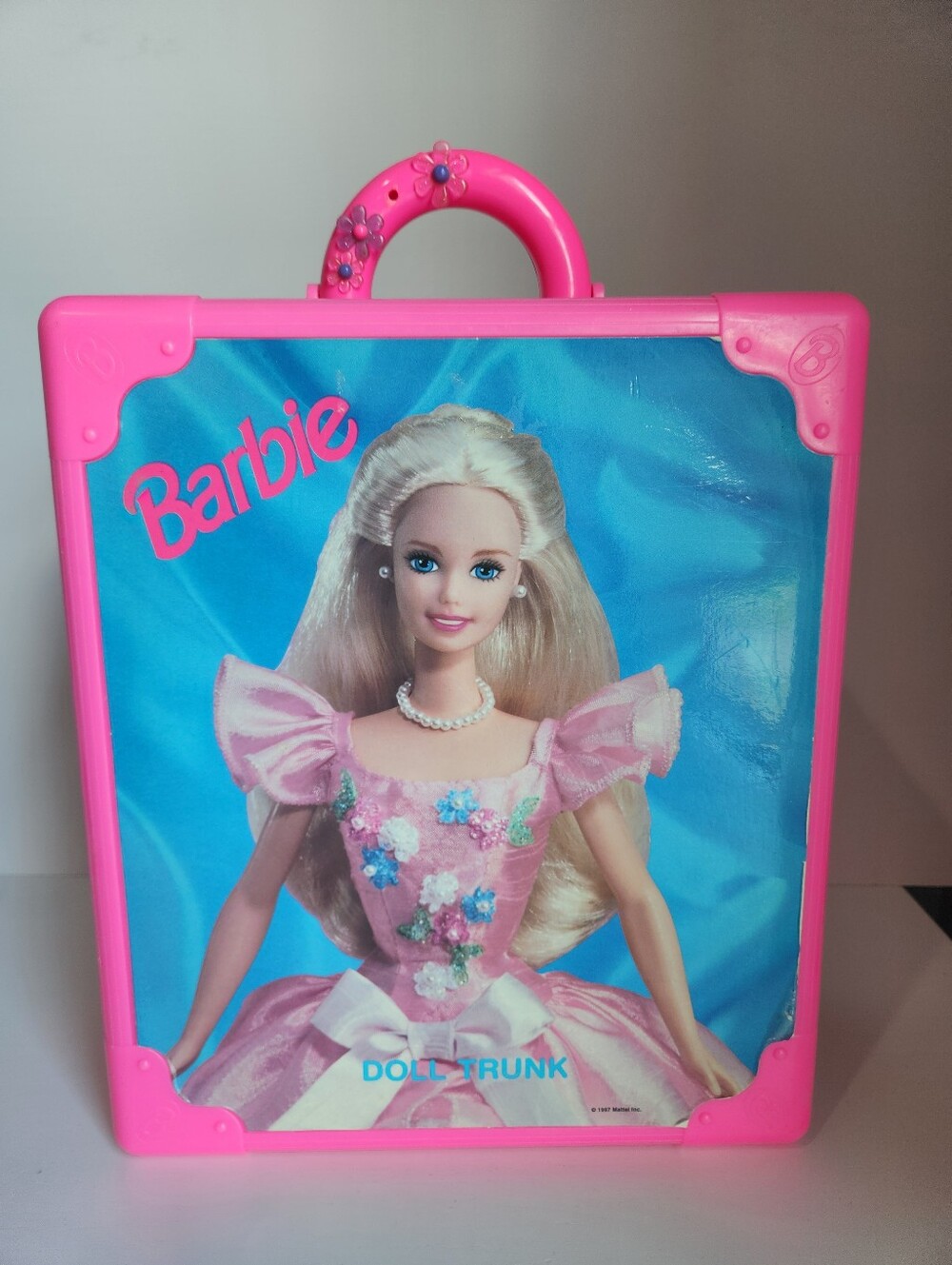Mattel 1997 Barbie Deluxe Doll Trunk Wardrobe Carry Case Suitcase In Pink 90s